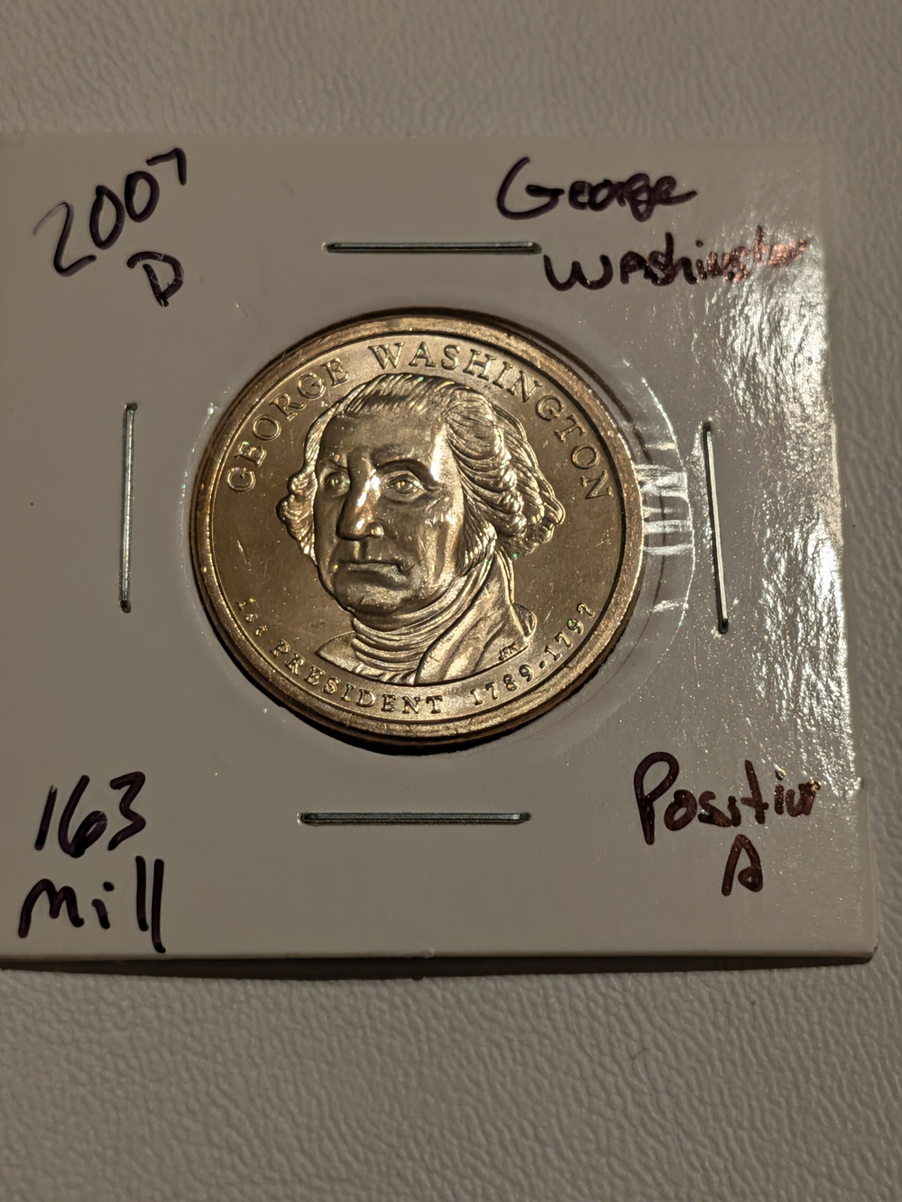 2007 D Uncirculated George Washington $1 Coin